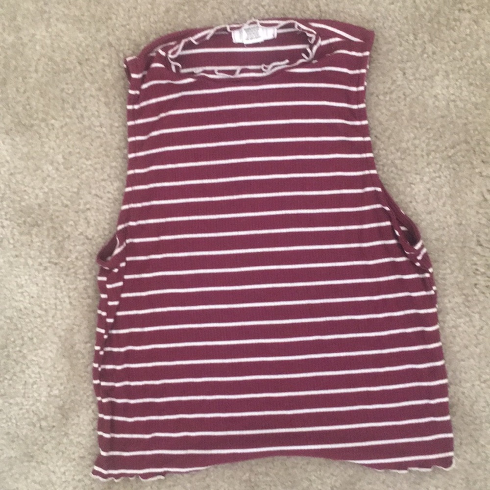striped tank top **turtle neck**